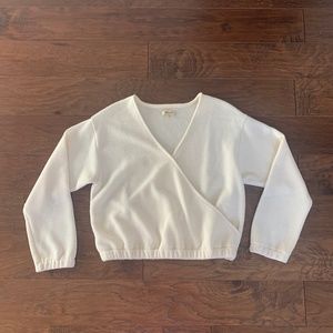 White Madewell Knit Wrap Shirt, Size Small